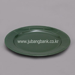 원형 도자기 접시 (녹색)