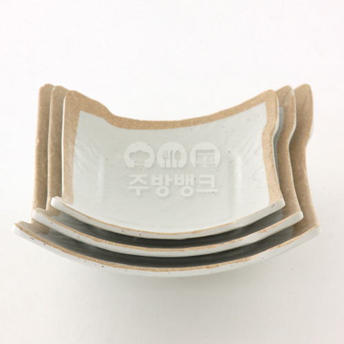 엔틱조선백자 돌무늬 줄정사각접시 DS-6522-1