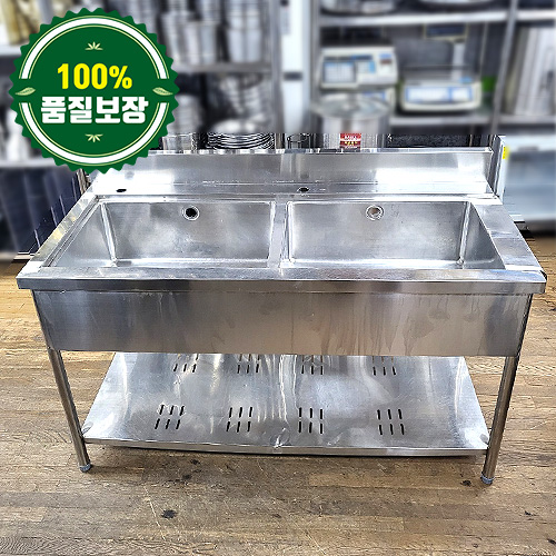 중고 우걸이 2조 세척기 싱크대 1500 (하부판타공,살짝찌그러짐)